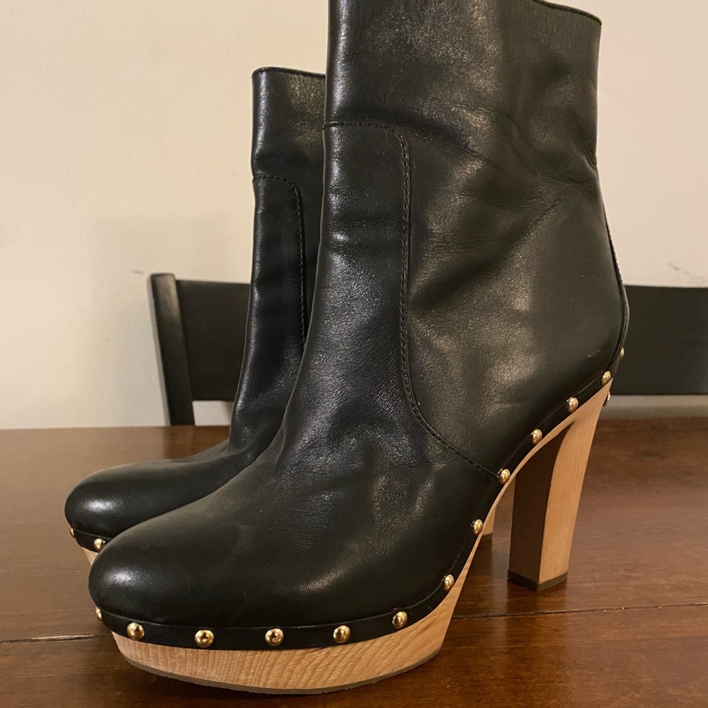 Michael Kors Studded Platform Leather Booties